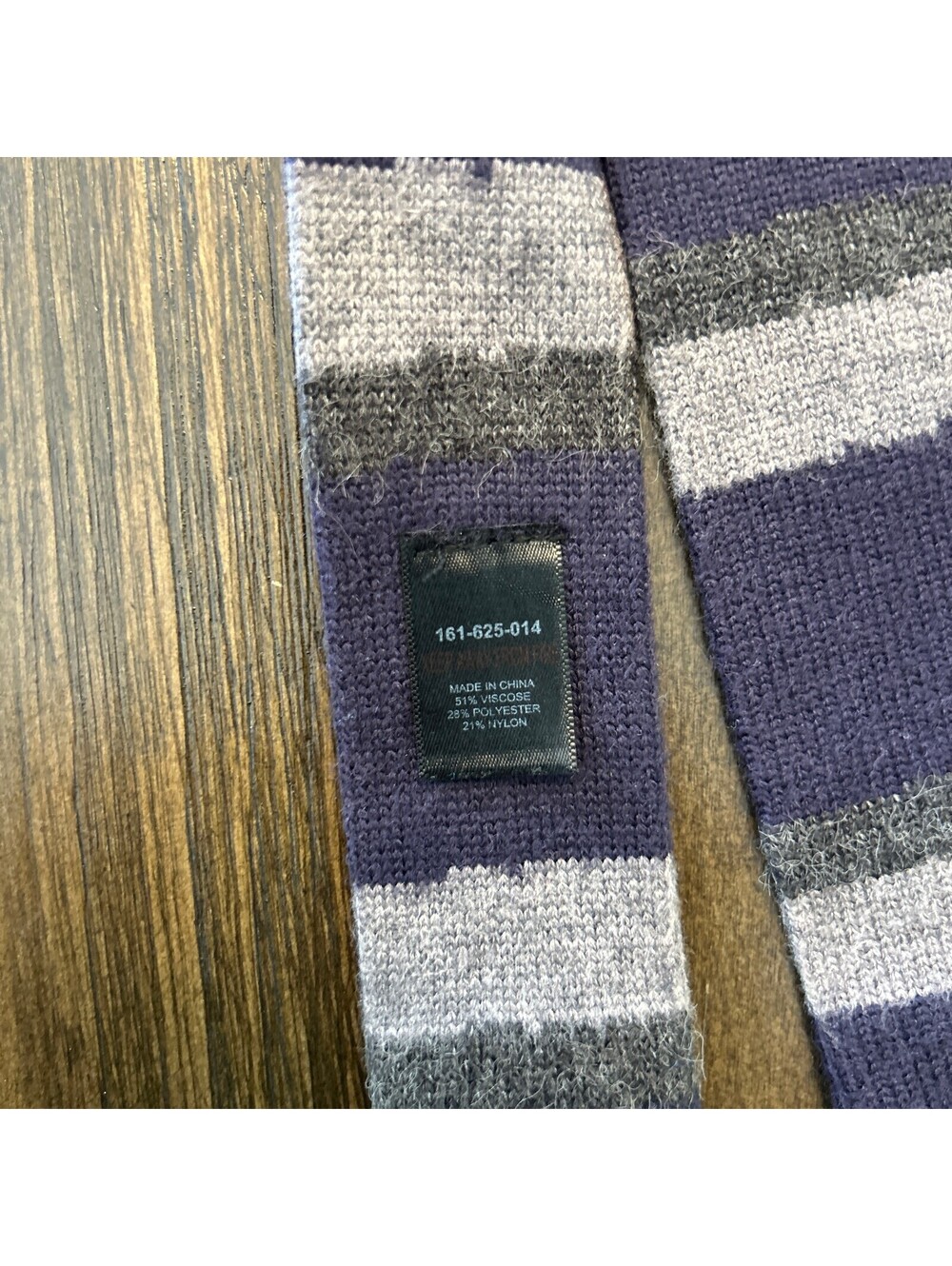 Next Knit Tie Navy Gray Stripe Textured Square Tie NWOT - Picture 3 of 5